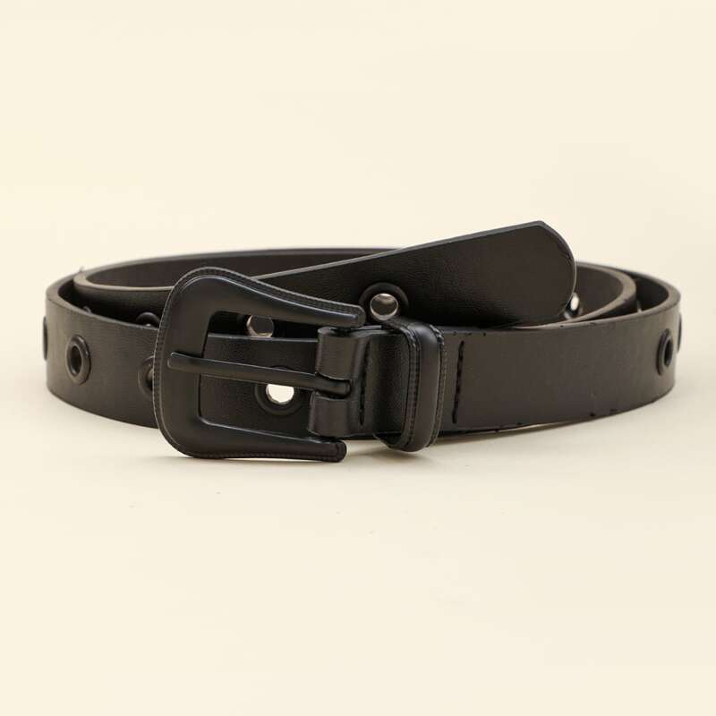 

Grommet Skinny Belt, Black