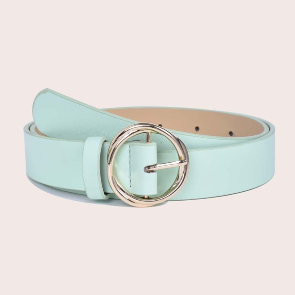 

Round Buckle Belt, Mint green