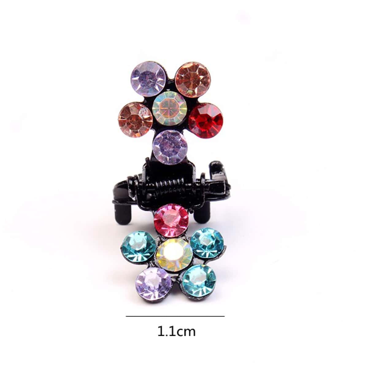 

8pcs Rhinestone Floral Hair Claw, Multicolor