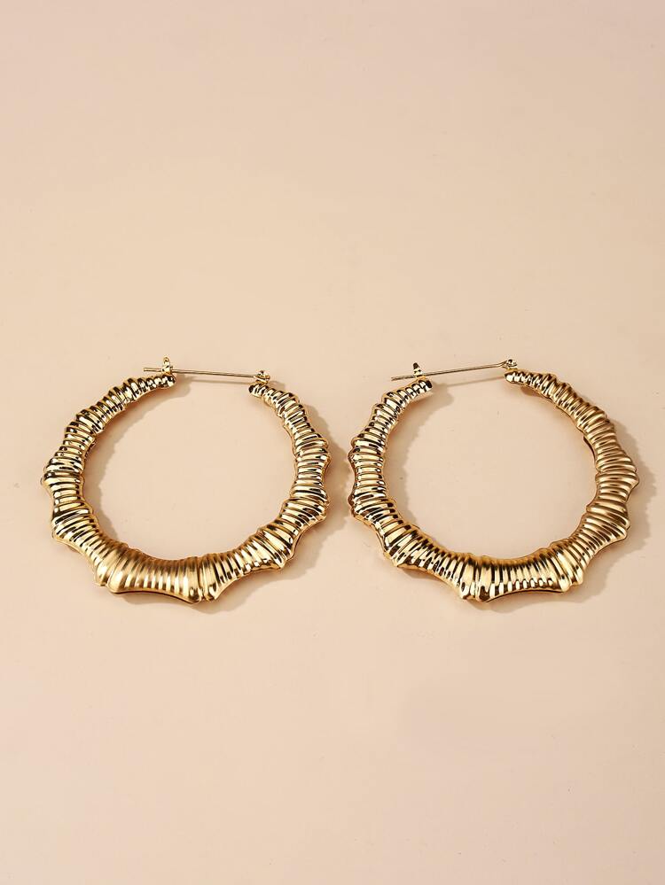 Bamboo Joint Hoop Earrings