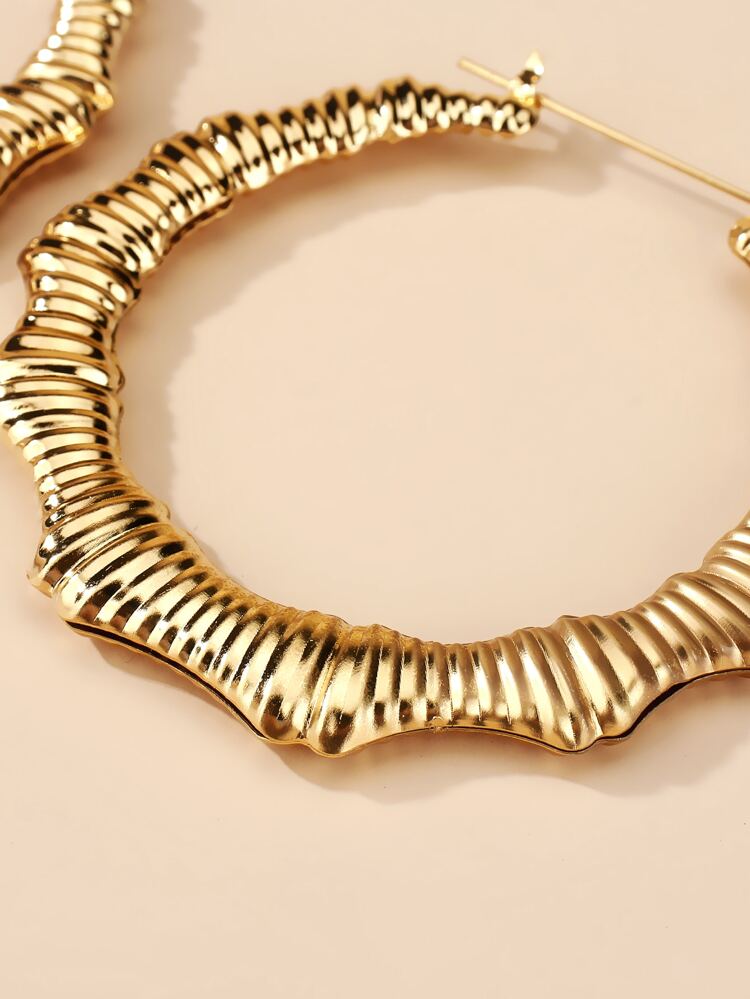 Bamboo Joint Hoop Earrings