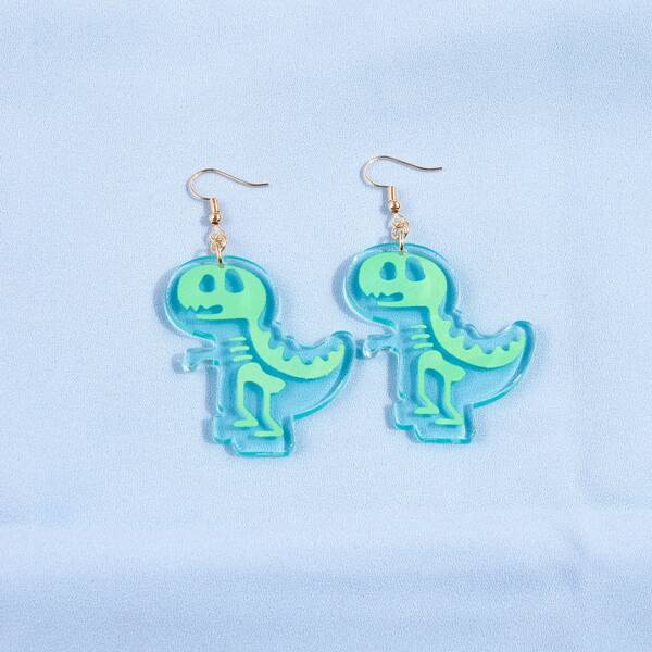 

Girls Animal Design Drop Earrings, Green