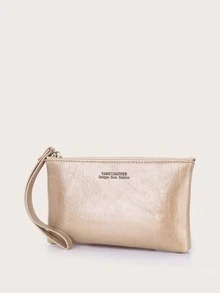 Monedero largo con estampado de letra - Albaricoque - Ver 2