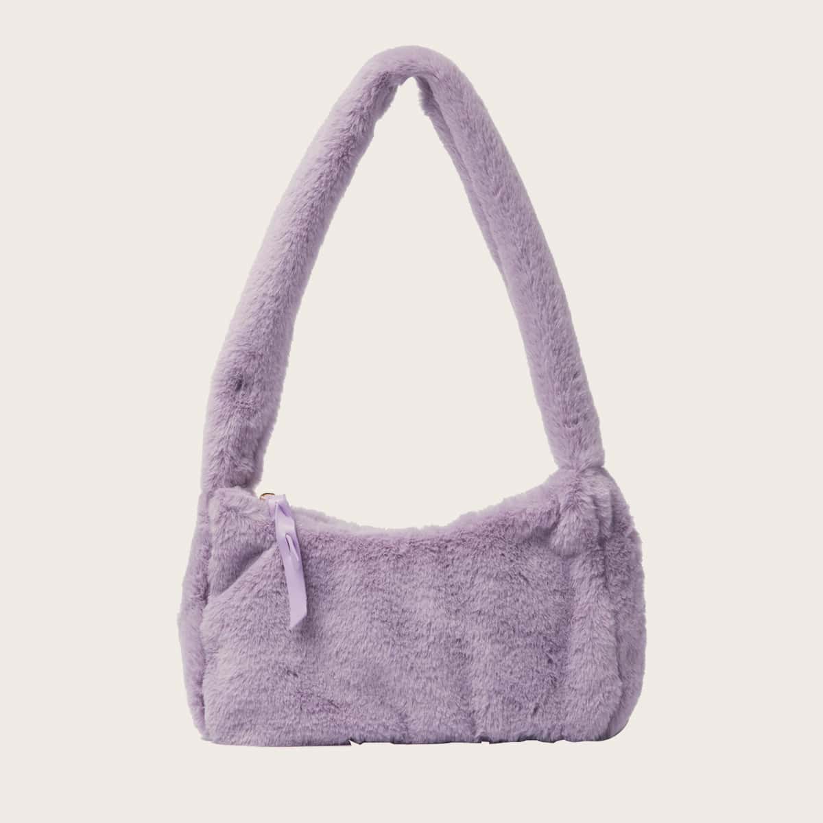 

Fluffy Shoulder Bag, Purple