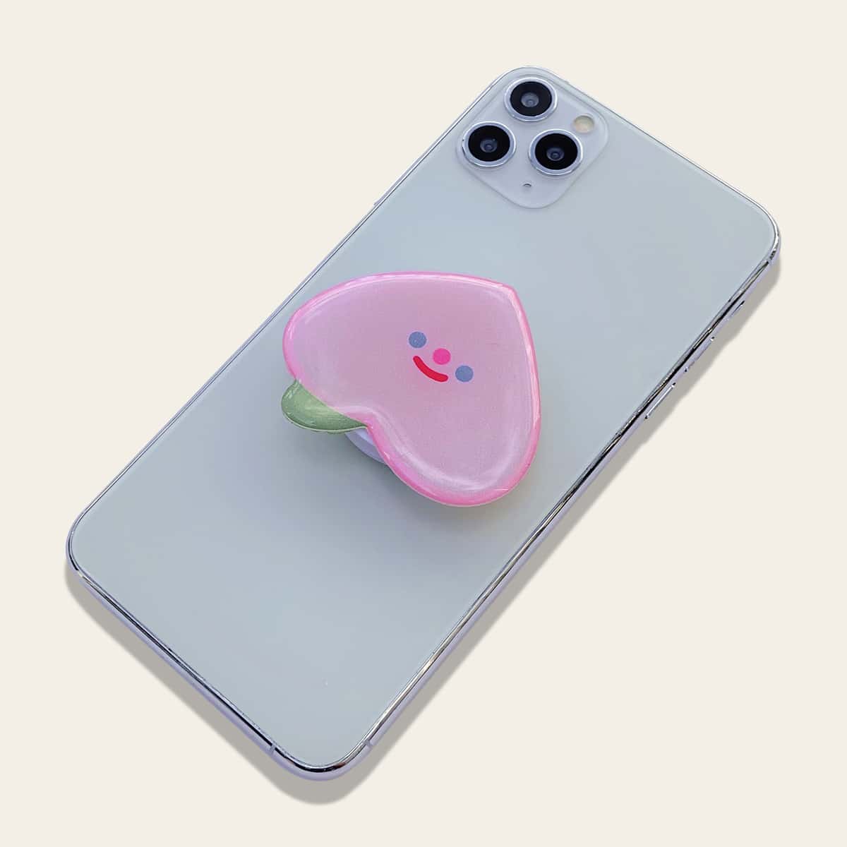 

Peach Shaped Stand-Out Phone Holder, Pink