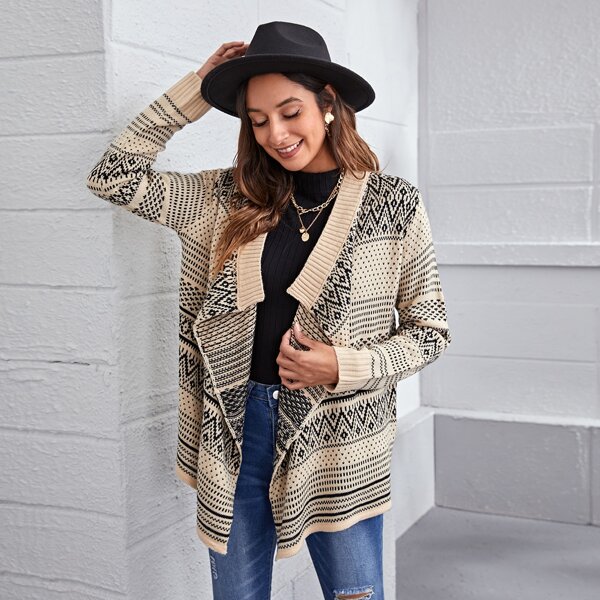 

Open Front Chevron Cardigan, Multicolor