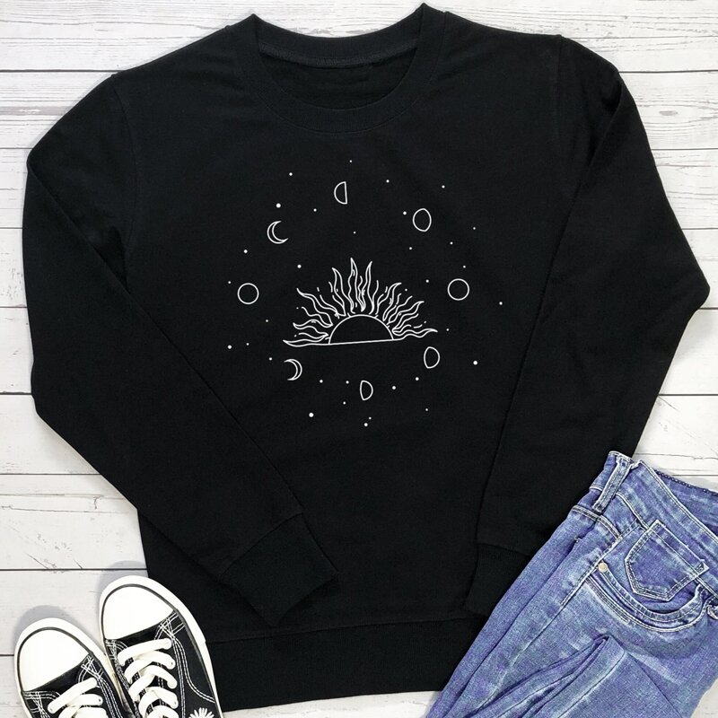 

Sun & Moon Graphic Sweatshirt, Black
