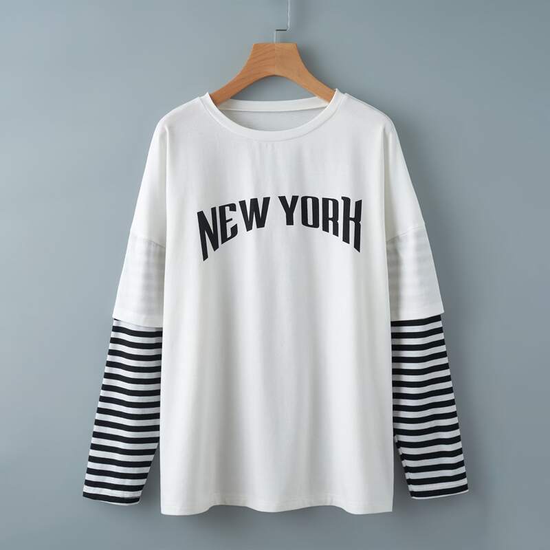 

Letter Graphic 2 In 1 Oversized Tee, White