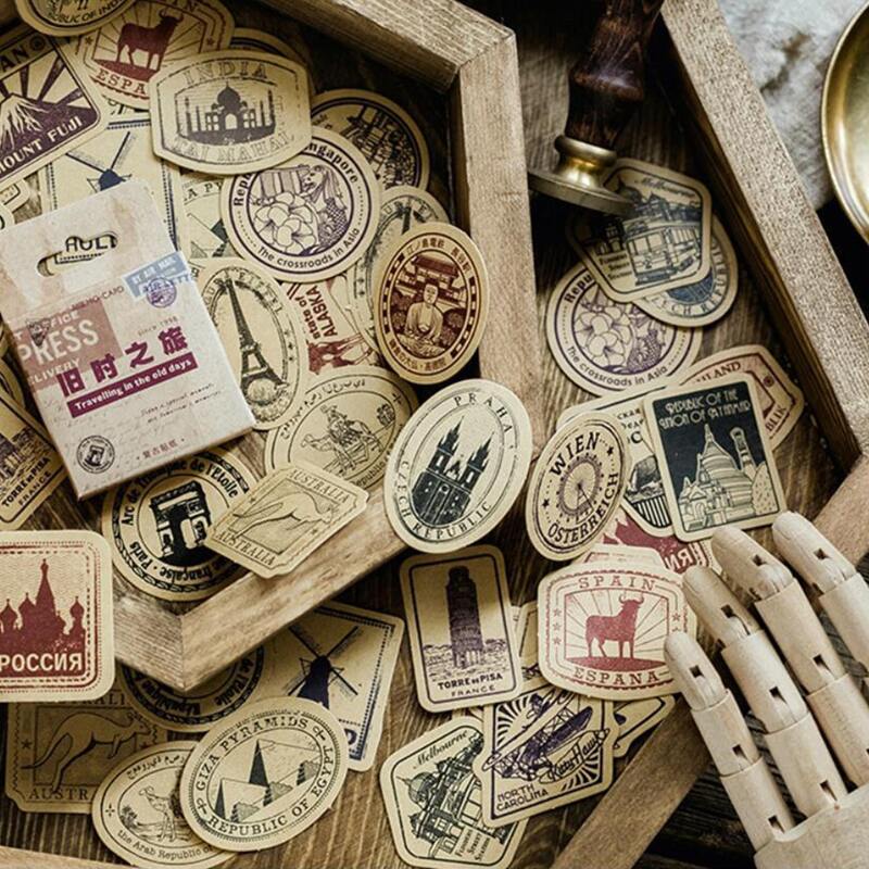 

46pcs Vintage Pattern Sticker, Multicolor