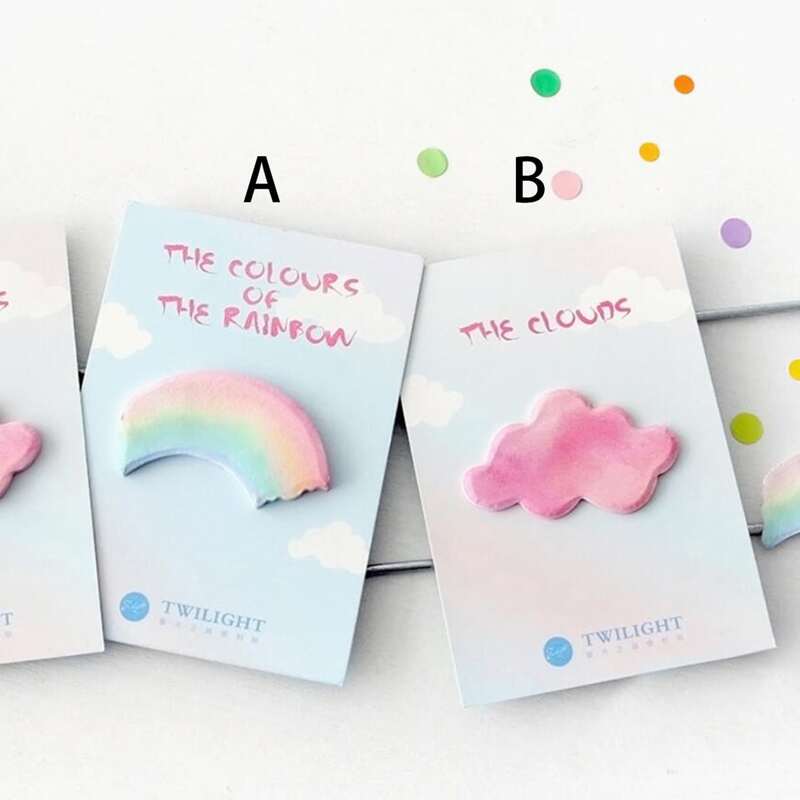 

Random 1pc Cloud & Rainbow Sticky Note, Multicolor