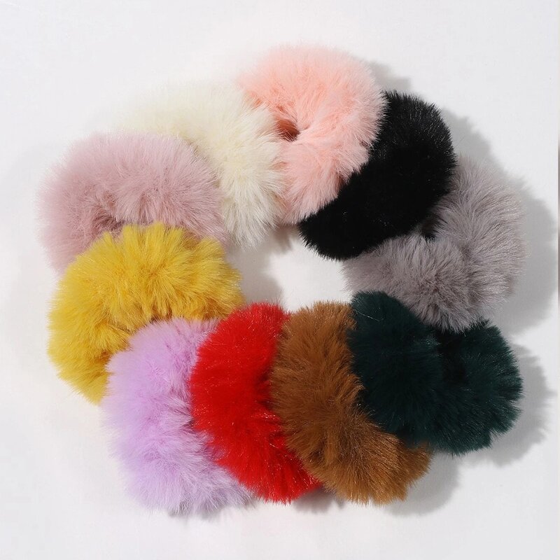 

10pcs Fluffy Hair Tie, Multicolor