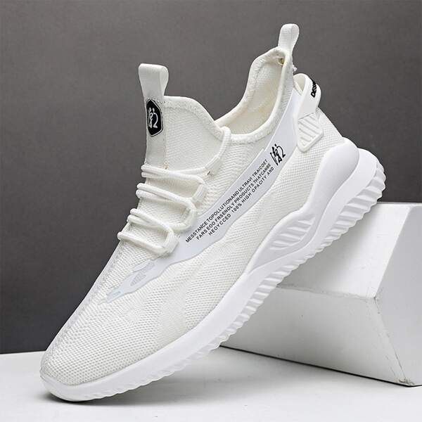

Men Chinese Letter Graphic Sneakers, White
