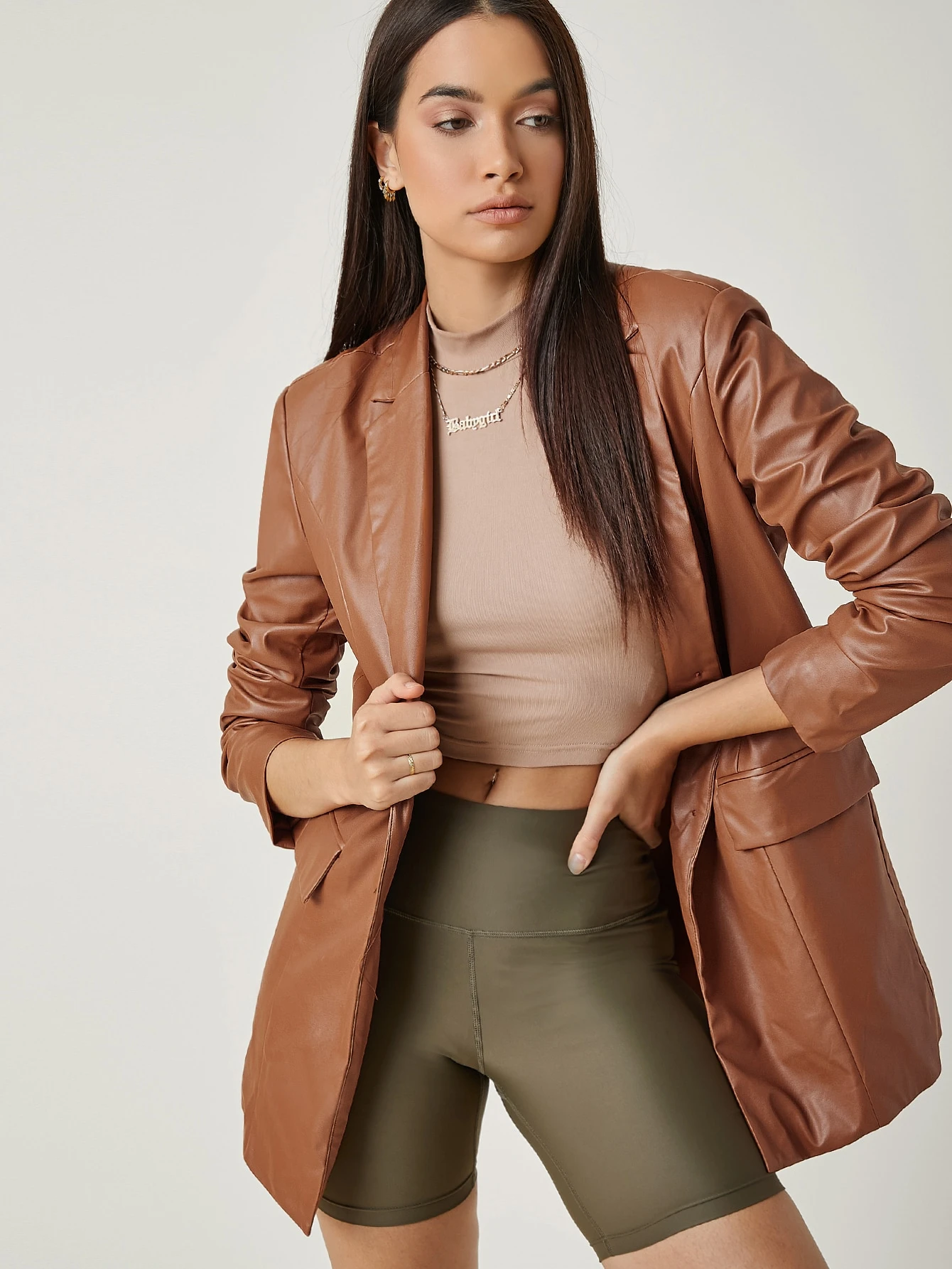 Shein brown blazer Clearance