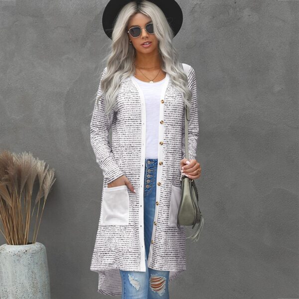 

Dual Pocket Button Up Heathered Coat, Multicolor