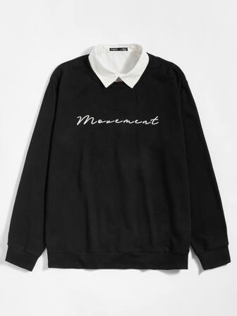 بلوزة رجالية بياقة عالية مطبوع عليها رسومات حرفية، للخريف والشتاء