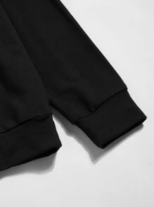 Manfinity VCAY Men Letter Graphic Stand Collar Sweatshirt, For Fall Winter - Black - View 3