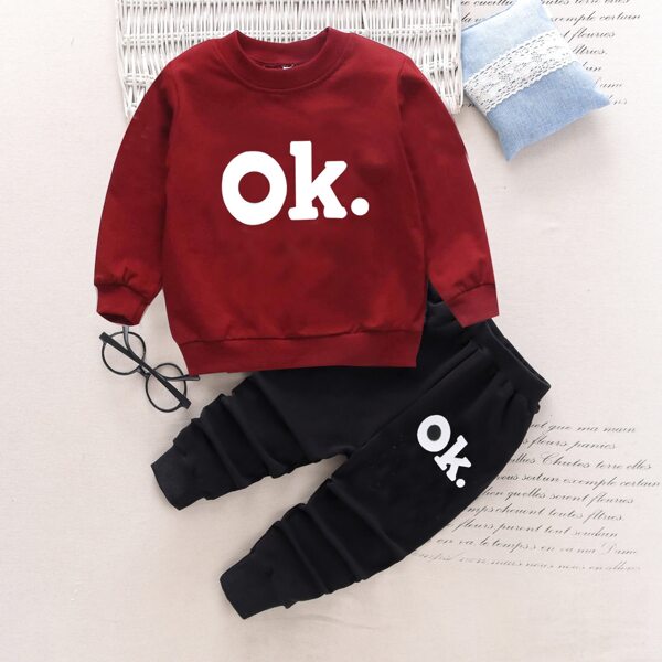 

Toddler Boys Letter Graphic Sweatshirt With Sweatpants, Multicolor
