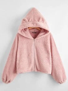 baby pink teddy jacket