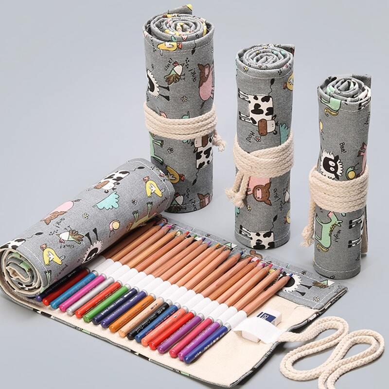 

1pc Cartoon Graphic Roll-up Pencil Bag, Multicolor