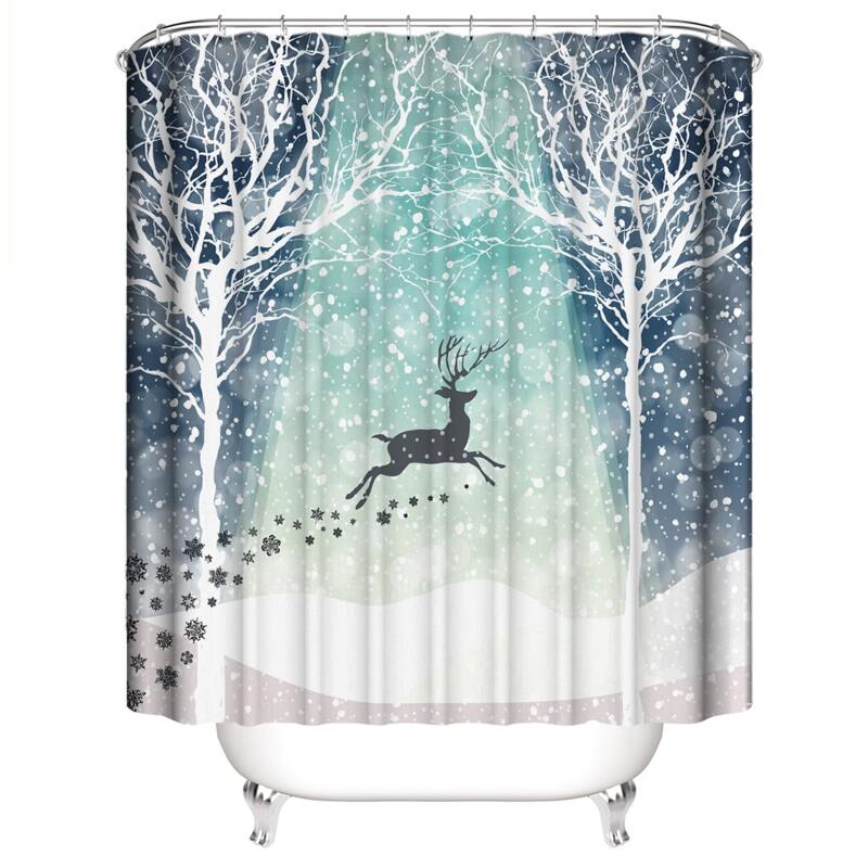 

Snow Scene Print Shower Curtain, Multicolor