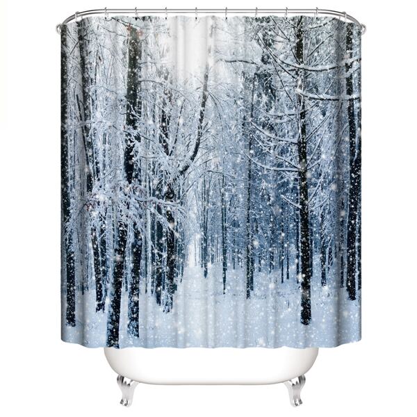 

Snow Scene Print Shower Curtain, Multicolor
