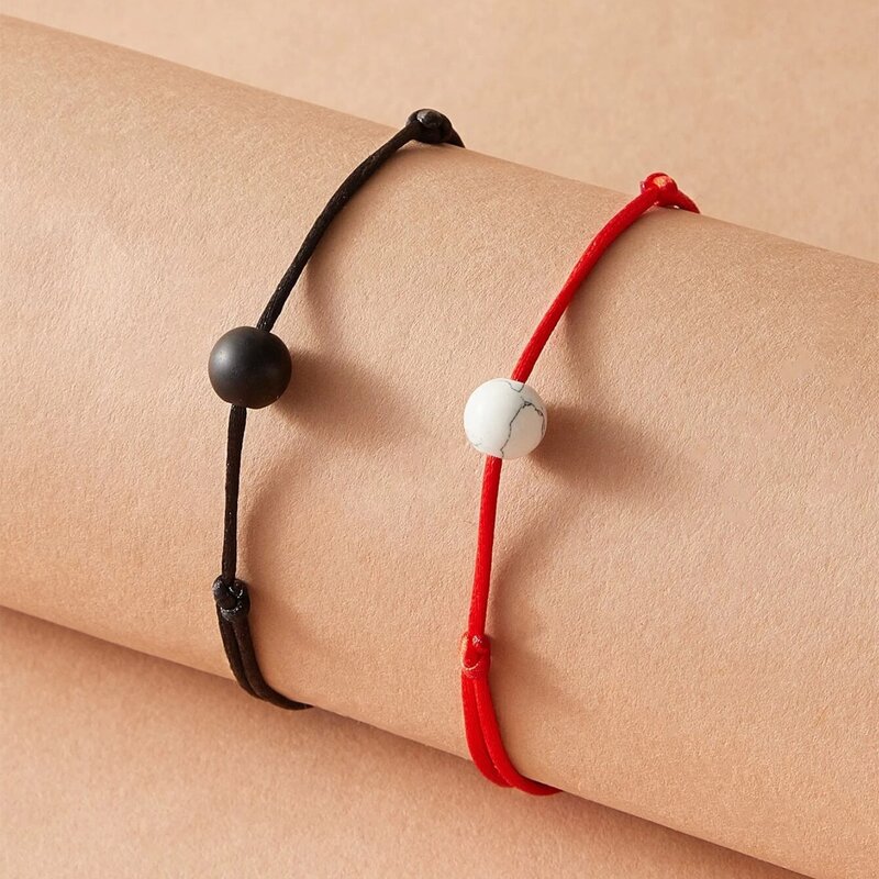 

2pcs Ball Rope Bracelet, Multicolor