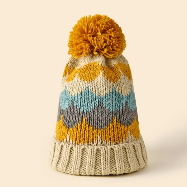 

Pom Pom Decor Beanie, Multicolor