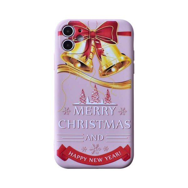 

Christmas Bell & Letter Graphic iPhone Case, Multicolor