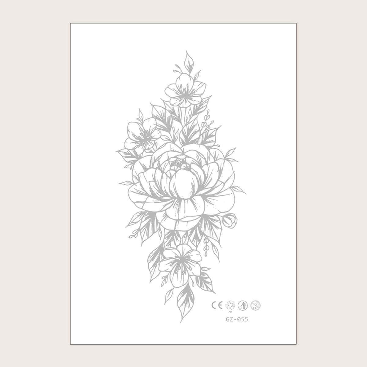 

1sheet Flower Pattern Tattoo Sticker, Blue