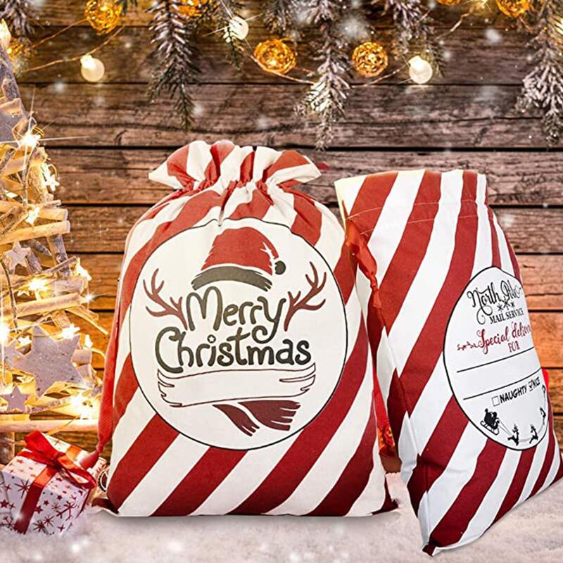 

1pc Christmas Slogan Graphic Drawstring Storage Bag, Multicolor