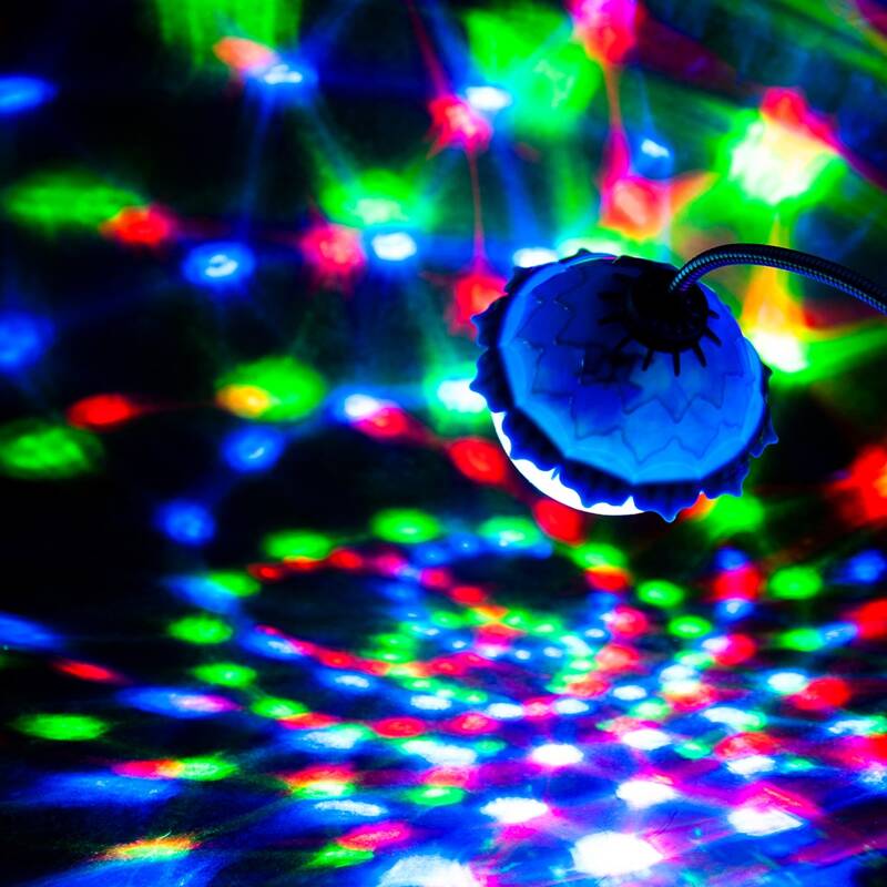 

1pc Lotus Shaped 360 Rotating Disco Light, Multicolor