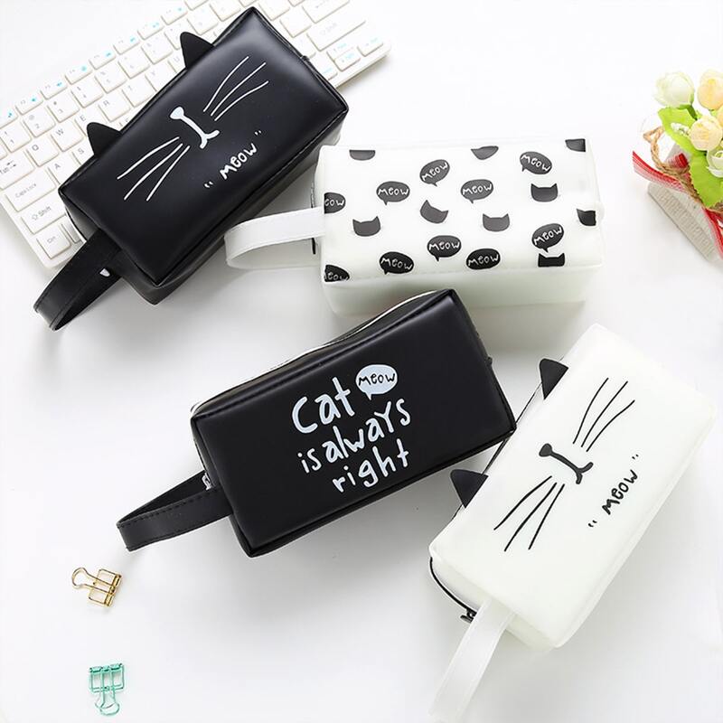 

1pc Random Cartoon Pencil Case, Black and white