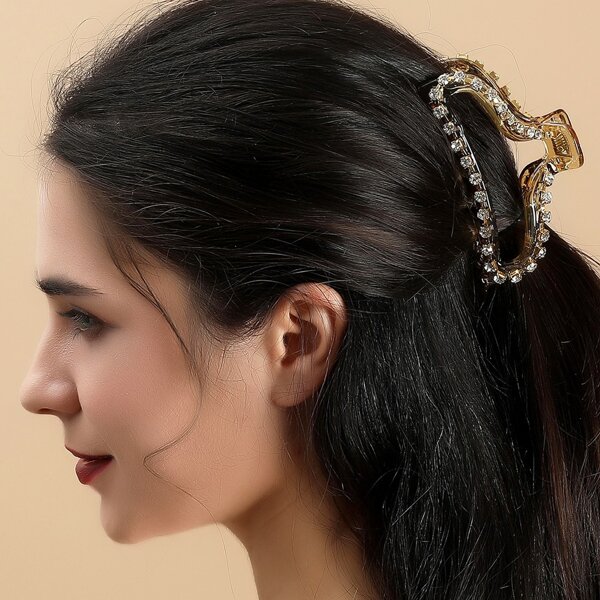 

Rhinestone Decor Hair Claw, Mocha brown