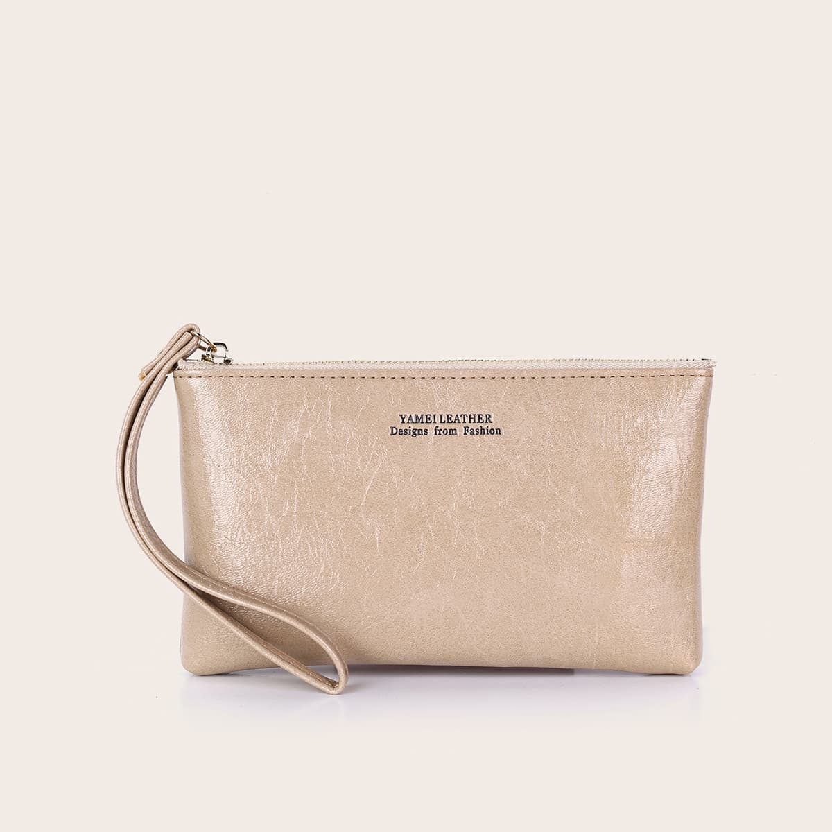 

PU Leather Wristlet Wallet, Apricot