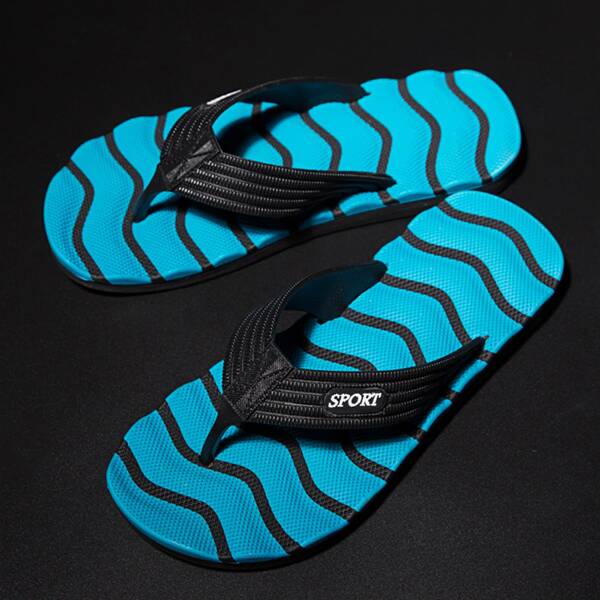 

Men Chevron Sole Flip Flops, Blue