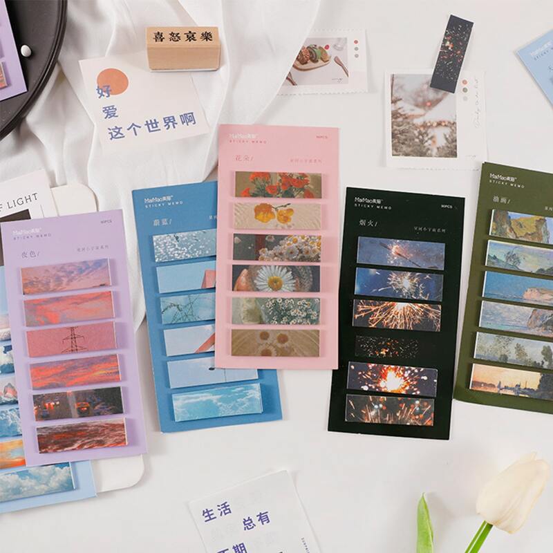 

1pack Random Landscape Sticky Note, Multicolor