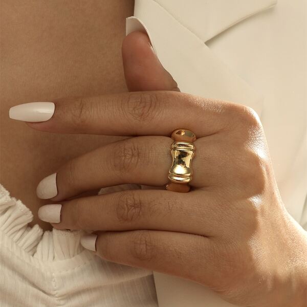 

Bamboo Joint Cuff Ring, Gold