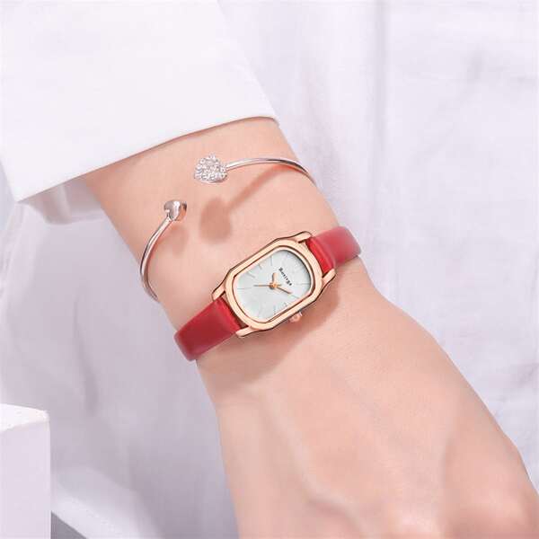 

1pc Simple Pointer Quartz Watch & 1pc Bracelet