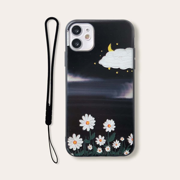 

Чехол для iPhone с цветочным рисунком и шнурком, Многоцветный