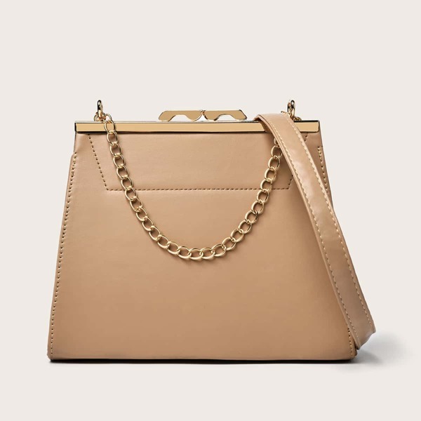 

Minimalist Clip Top Trapezoid Bag, Khaki