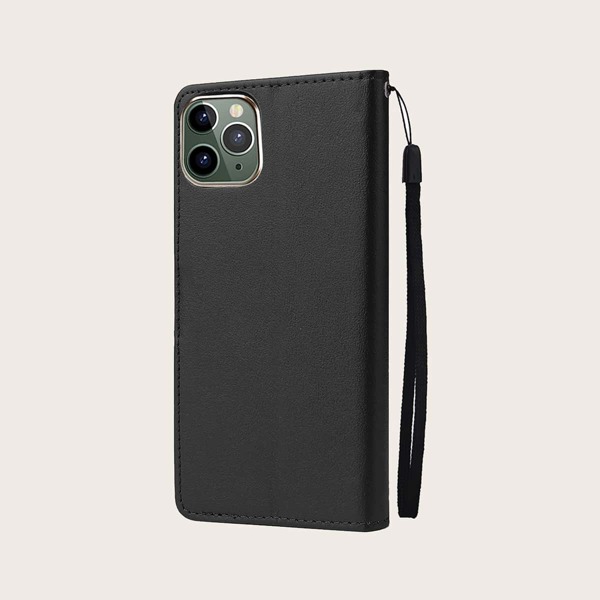 

Однотонный складной чехол для iPhone со шнурком, Чёрный