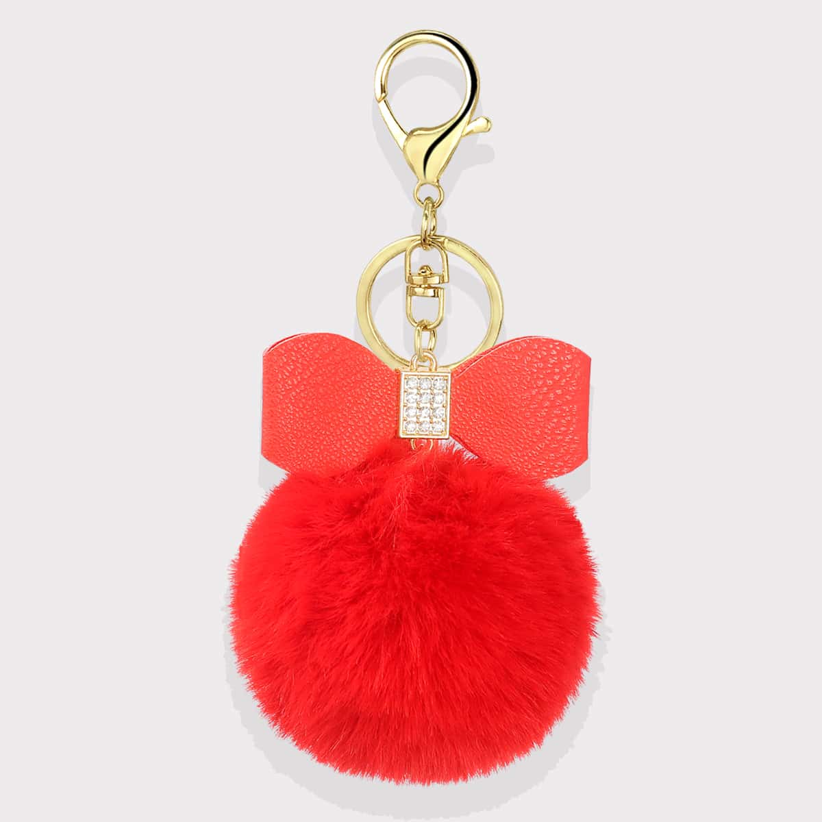 

Pom-pom Pendant Keychain, Red