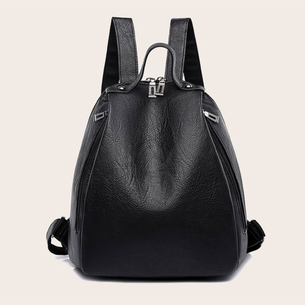 

Minimalist Textured Backpack, Black