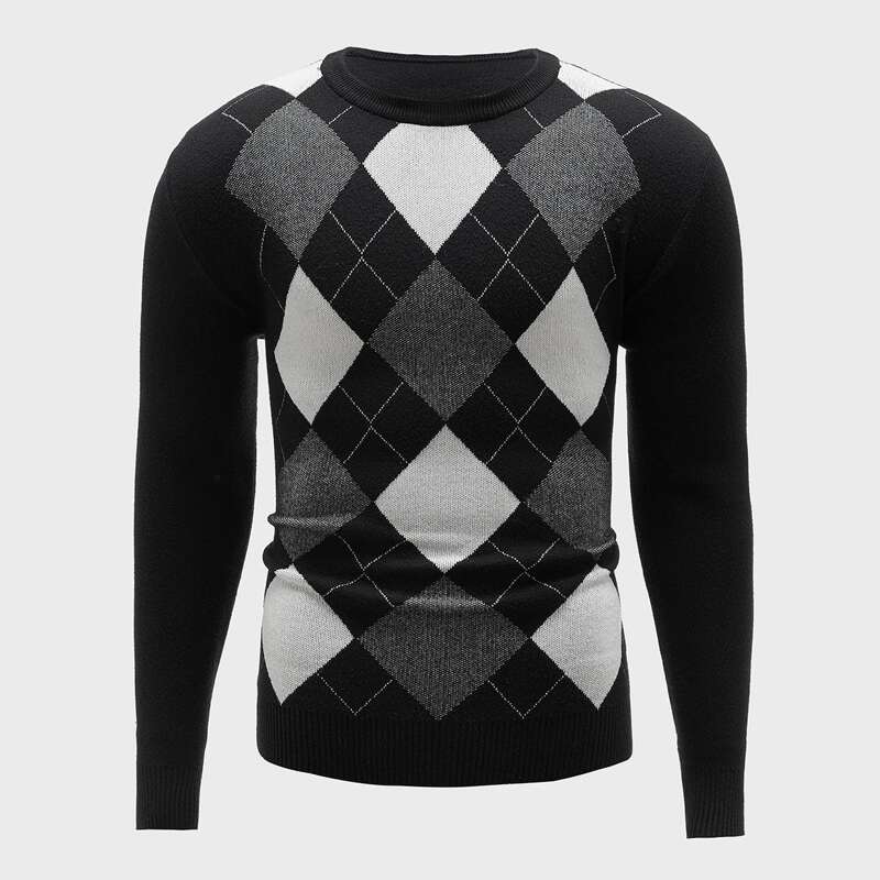 

Guys Argyle Pattern Sweater, Black