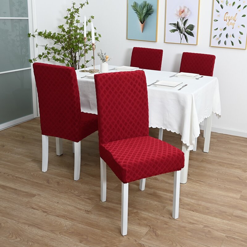 

Plaid Pattern Stretchy Chair Cover, Red