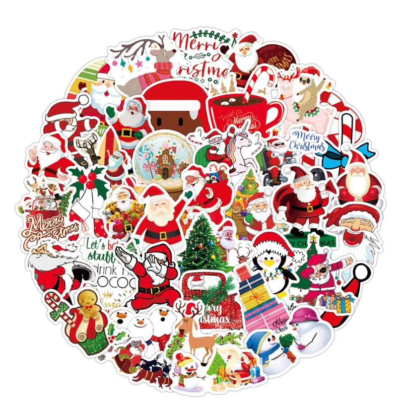 

50pcs Christmas Sticker, Multicolor