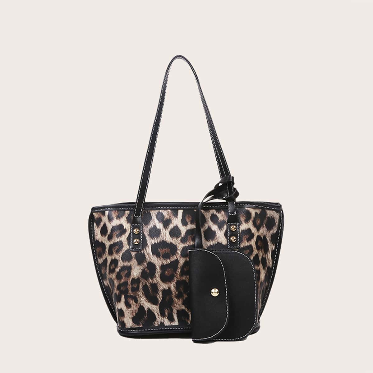 

Leopard Tote Bag & Coin Purse, Multicolor