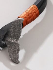 Men Mermaid Tail Design Bracelet - Black - View 3