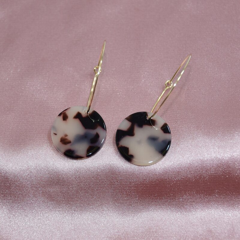 

Round Resin Drop Earrings, Multicolor