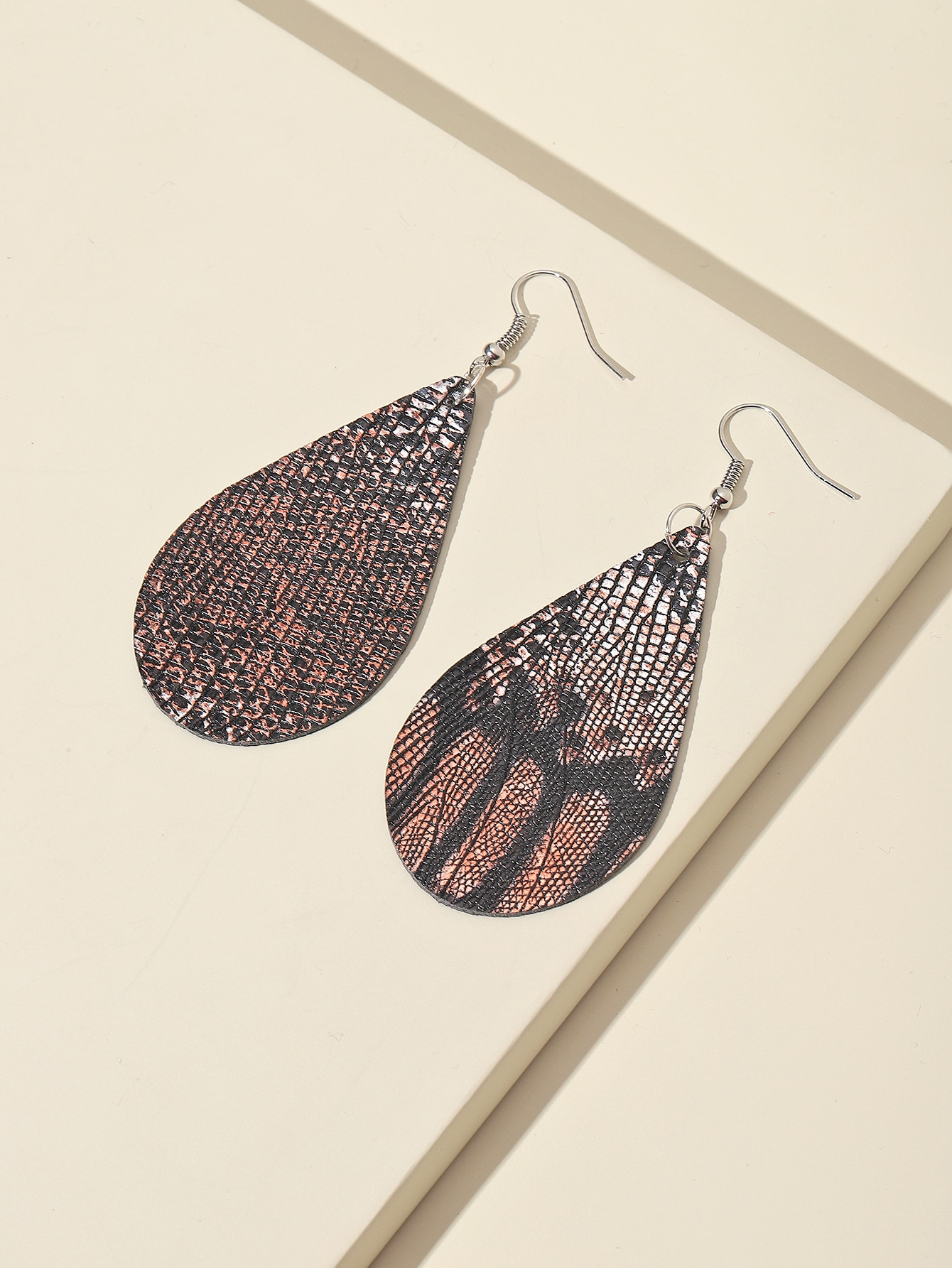 Snakeskin Pattern Waterdrop Drop Earrings thumbnail